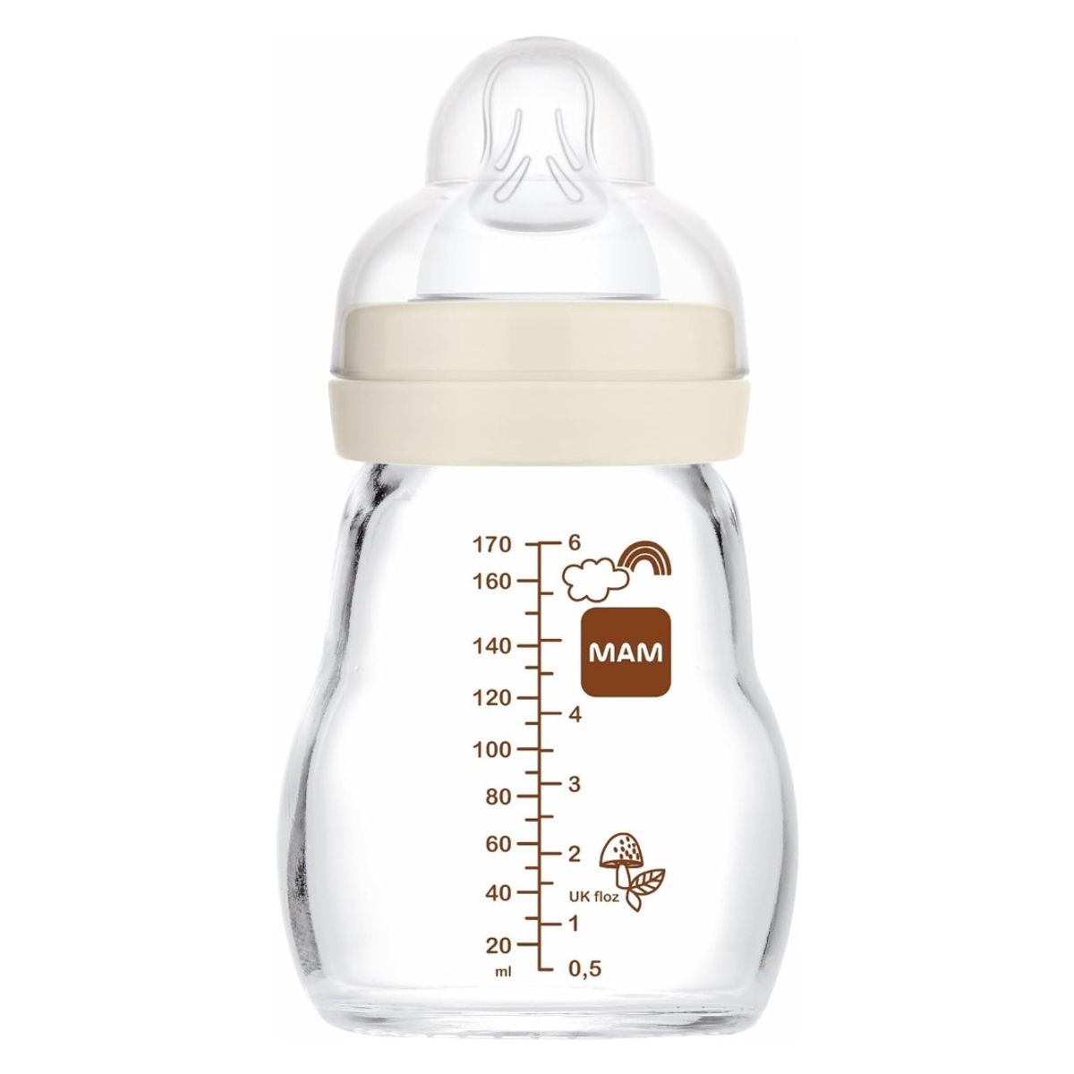 MAM - Mamadera de Vidrio MAM Feel Good 170ml Crema