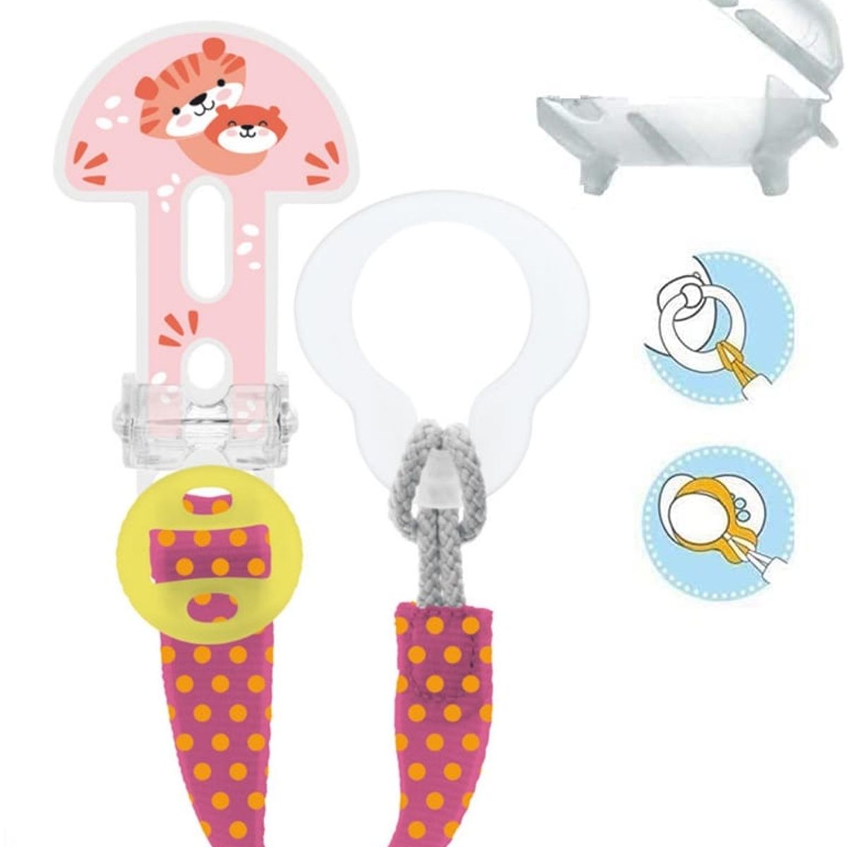 MAM - Prendedor MAM Portachupete Clip Cobertor Rosado Surtido