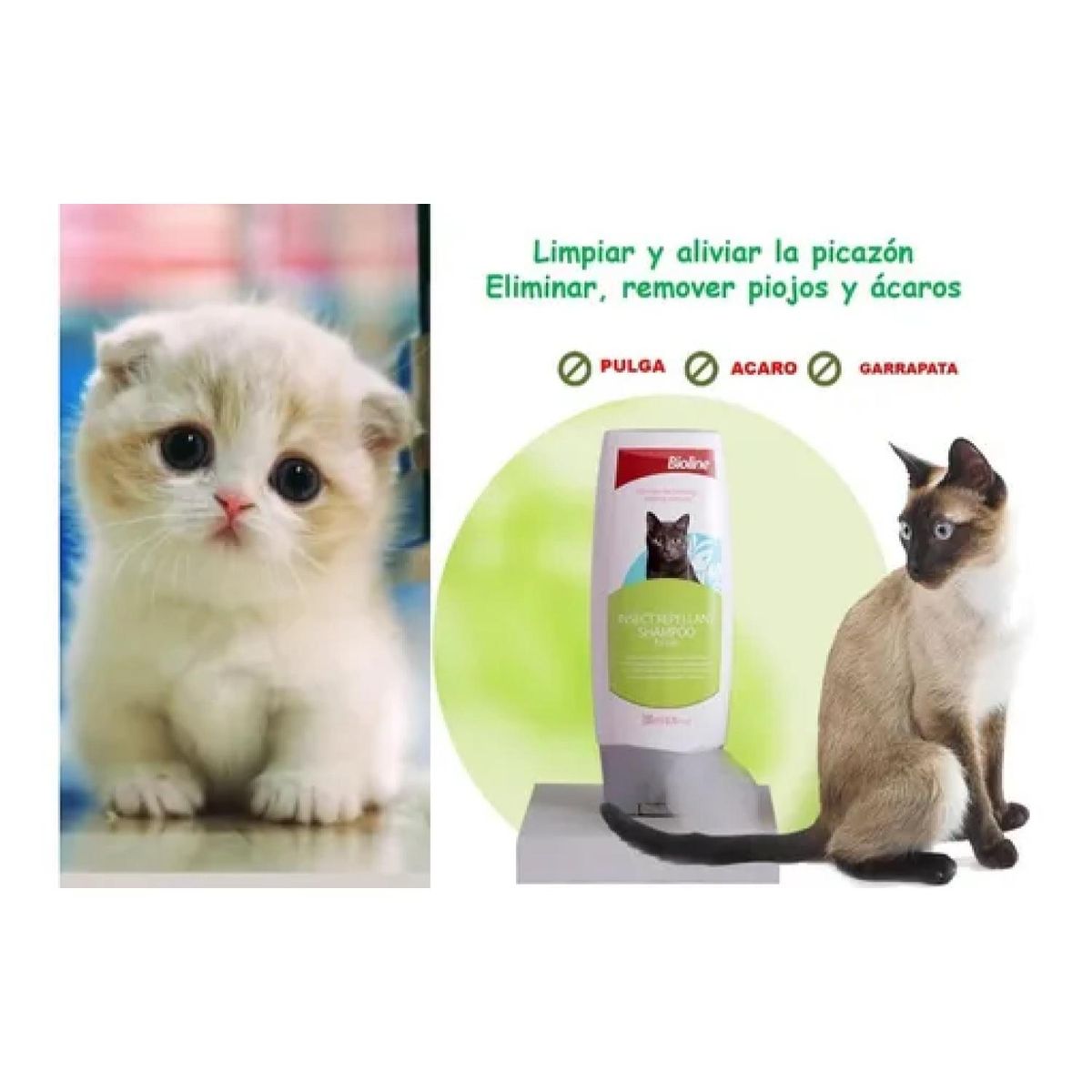 BIOLINE - Shampoo Repelente De Insectos Para Gatos 200ml Bioline.