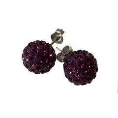 TAETHAI - Aros de plata 925 con Cristales burdeos