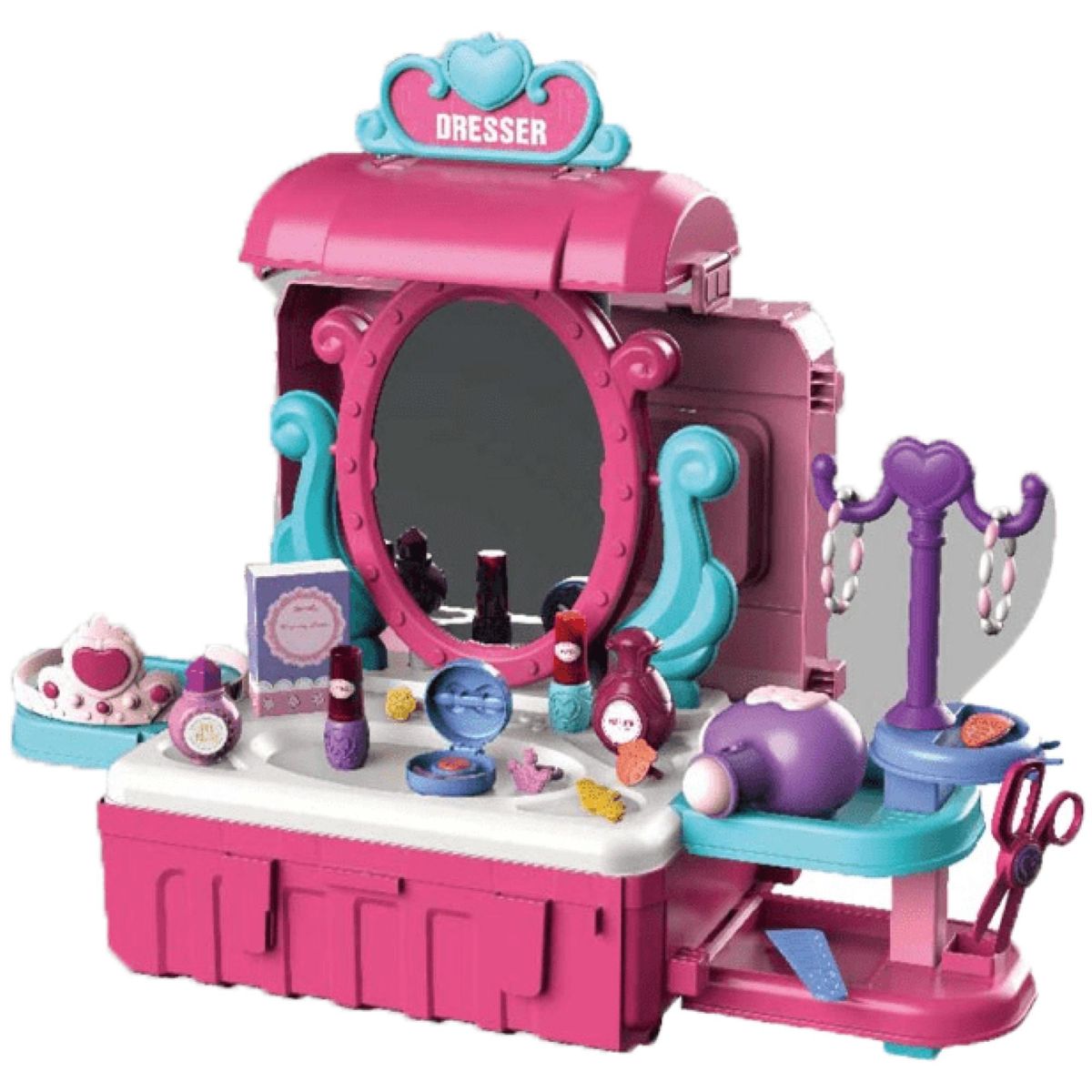 GENERICO - Juguete Set Maleta Tocador 38 Piezas 3 En 1 Rosado Infantil