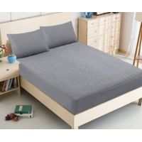 Cubrecolchon Acolchado King + 2 Funda de Cojín - Gris