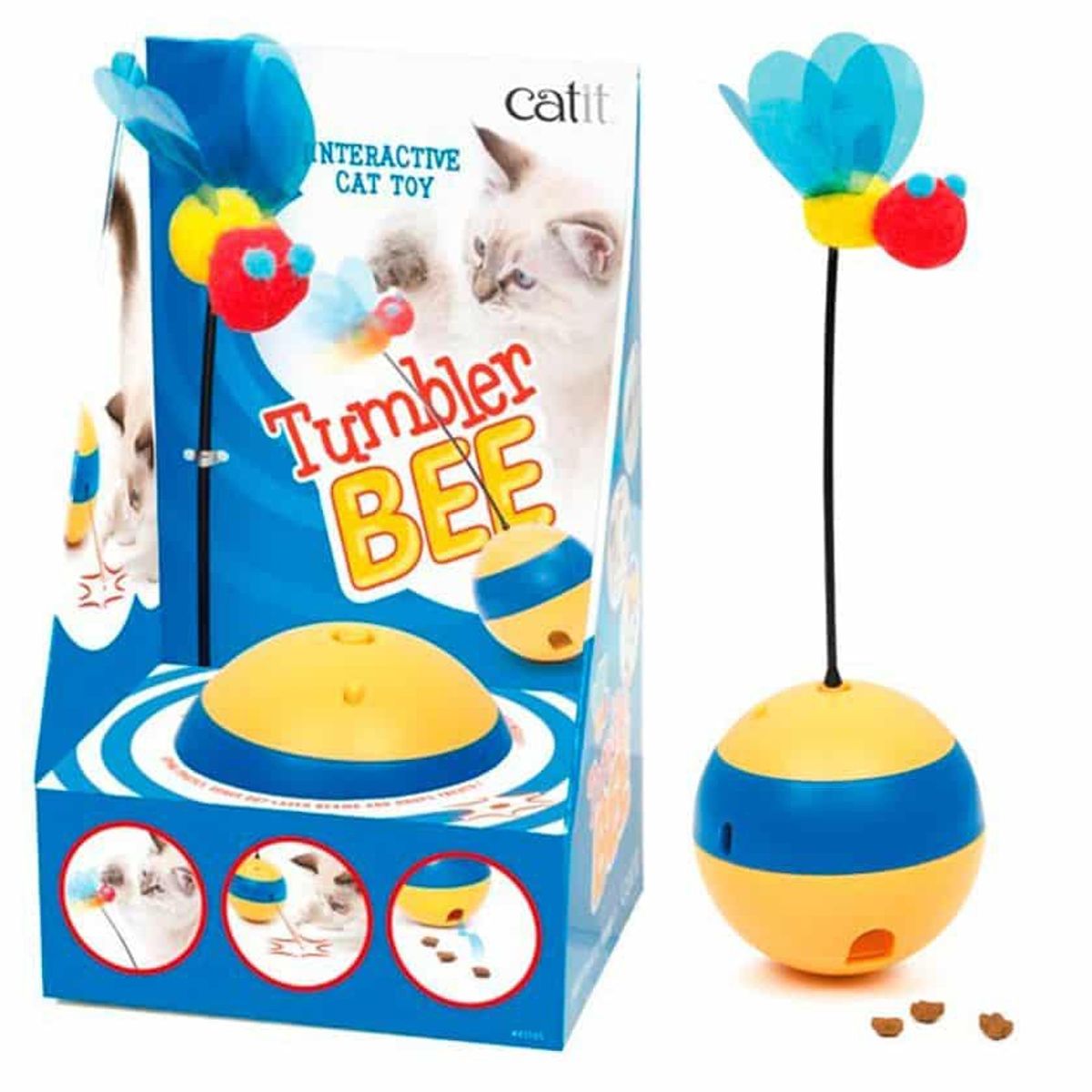 CATIT - Juguete Catit Play Tumbler Bee Con Luz Movimiento Para Gato