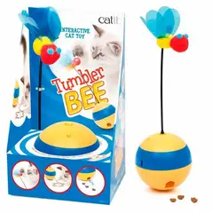 CATIT - Juguete Play Tumbler Bee Gato Con Luz y Movimiento