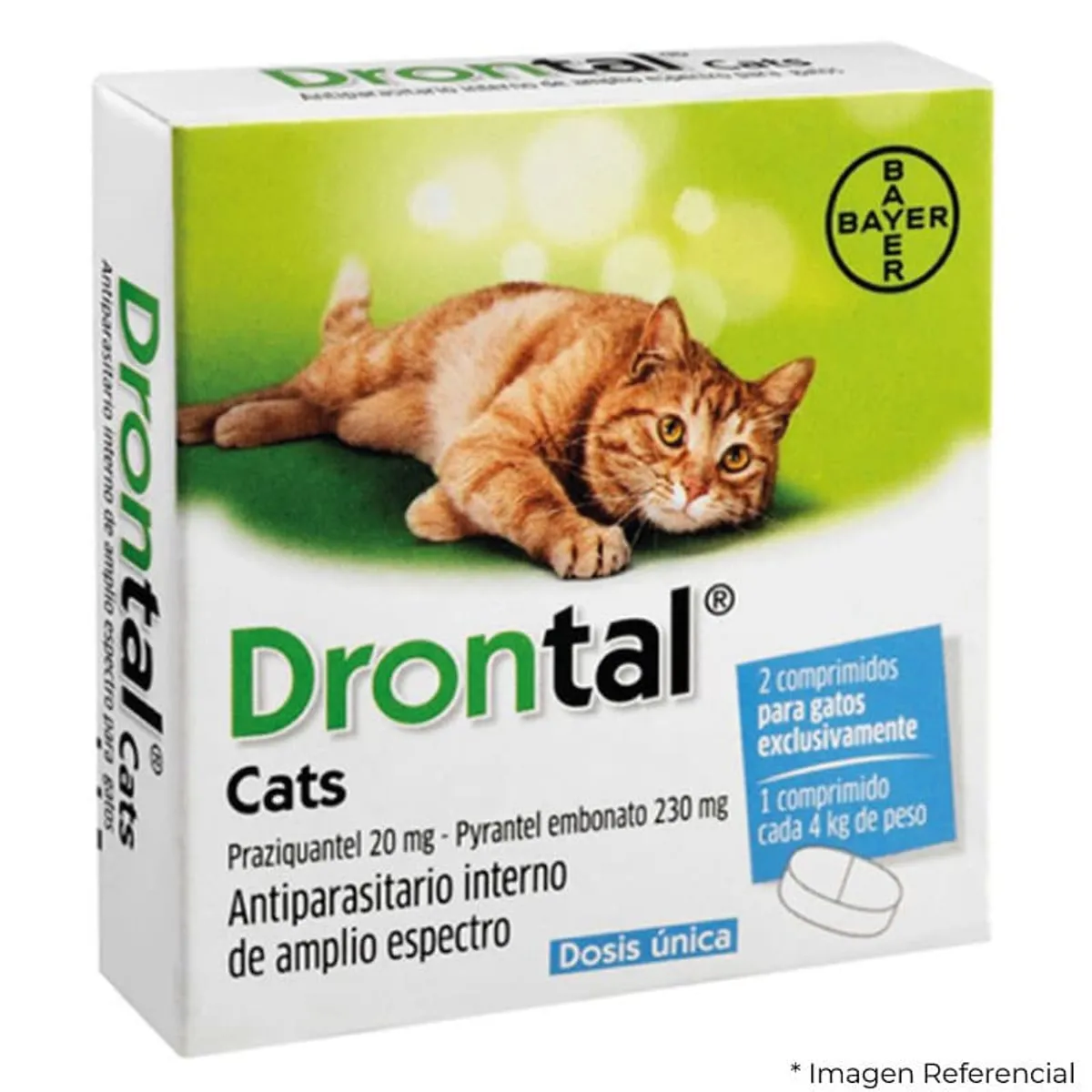 ELANCO - Antiparasitaro Interno Drontal Gato 4Kg , 2 Tabletas