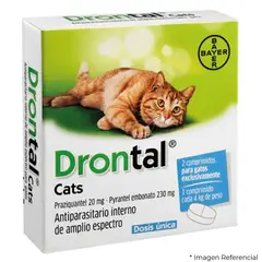 ELANCO - Drontal Gato 4Kg Antiparasitaro Interno, 2 Tabletas