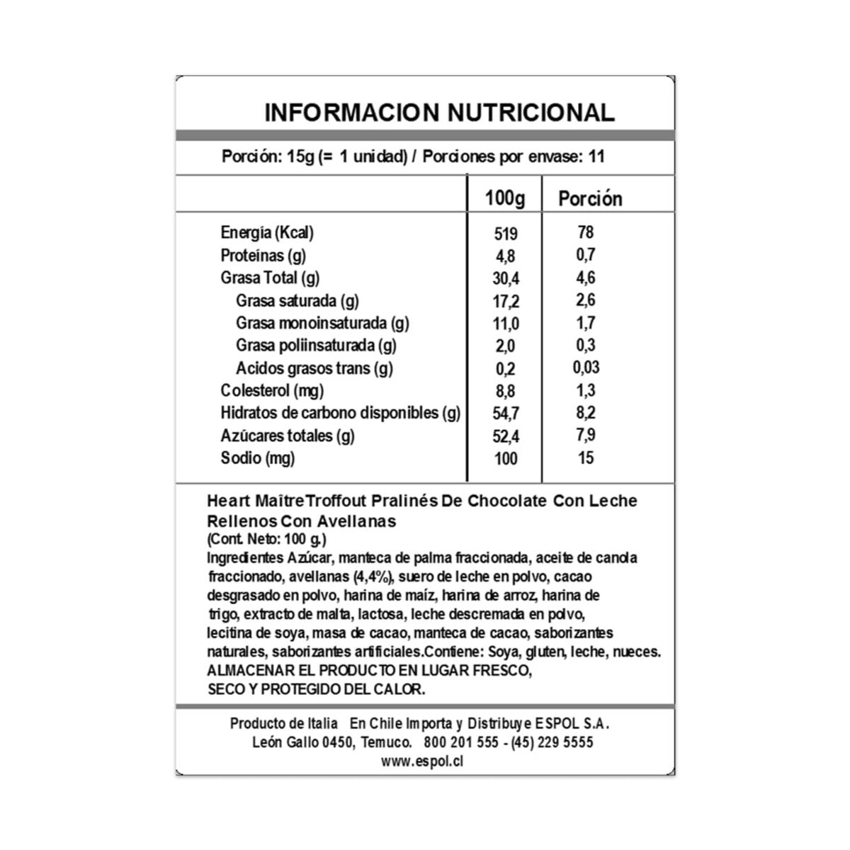 MAITRE TRUFFOUT - Chocolate Bombón Estuche Hazelnut Corazón Maitre Truffout