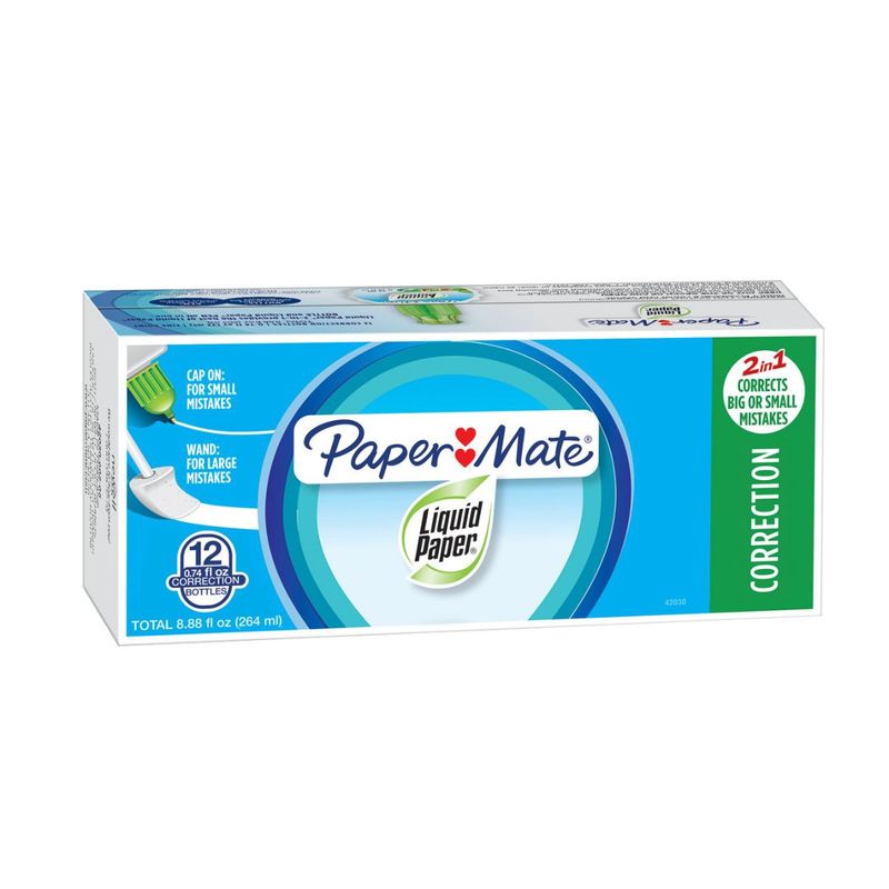LIQUID PAPER - Botella Liquid Paper 2 En 1 Caja x12