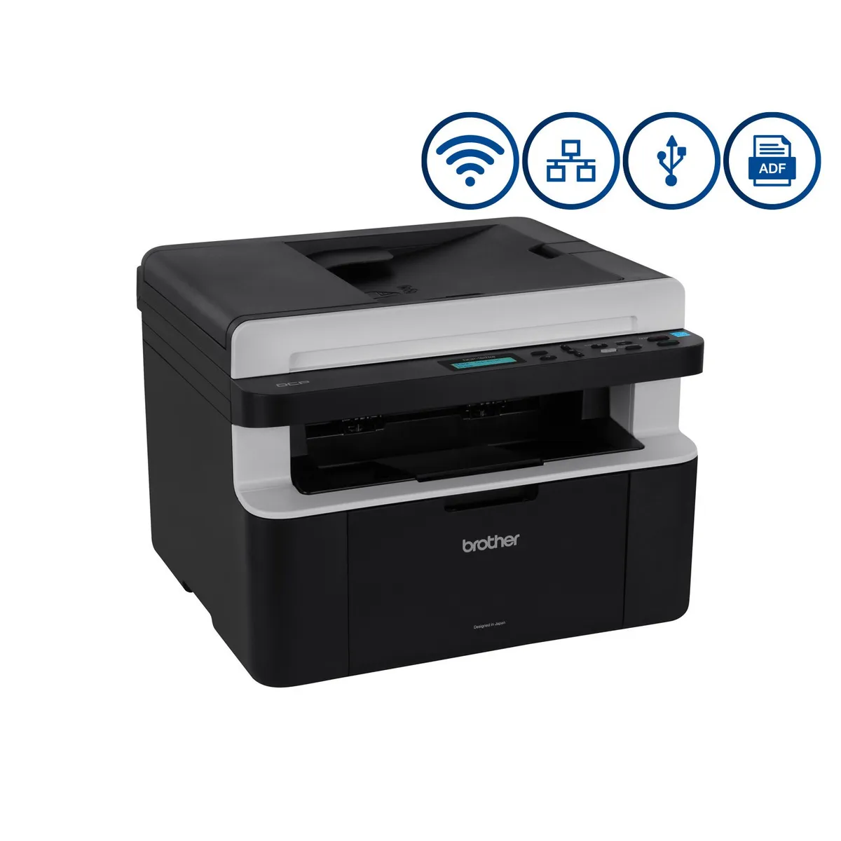 BROTHER - Impresora Brother DCP-1617NW Multifunción Láser Wi-Fi Negro