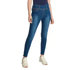 CURVI - Skinny Jeans Azul Pretina Ancha