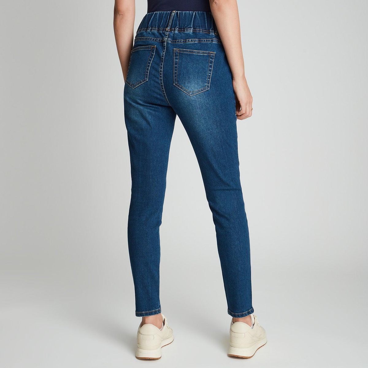 CURVI - Skinny Jeans Azul Pretina Ancha