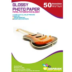 IMPRINK - Papel Fotografico Glossy Brillante A4 De 230gr50 Hojas
