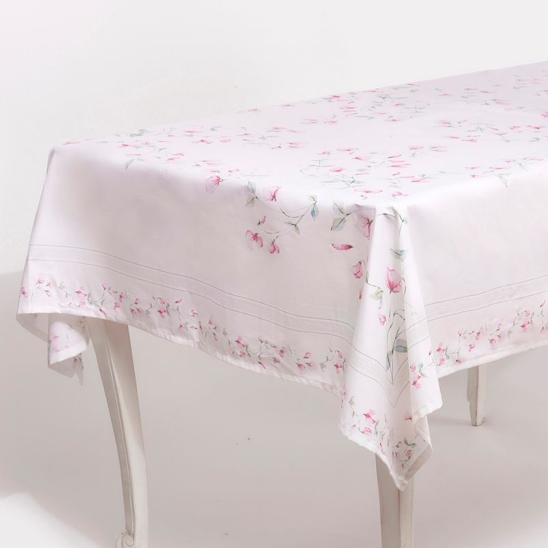 NINA HERRERA - Mantel Estampado Clarines Blanco Rectangular 180x260cm