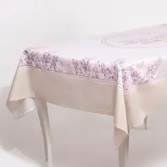 NINA HERRERA - Mantel Estampado Flor de la Pluma Blanco 180x260cm