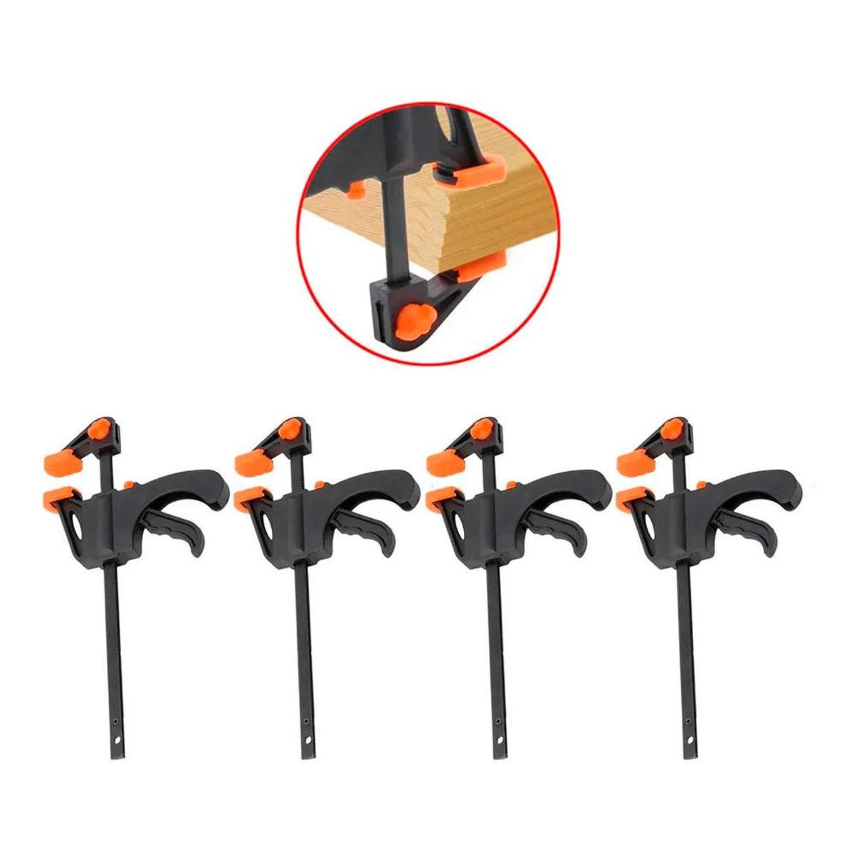 DETODOYMAS - Pack X4 Prensa Sargento Rápida 18 Pulgadas Carpintería - Negro