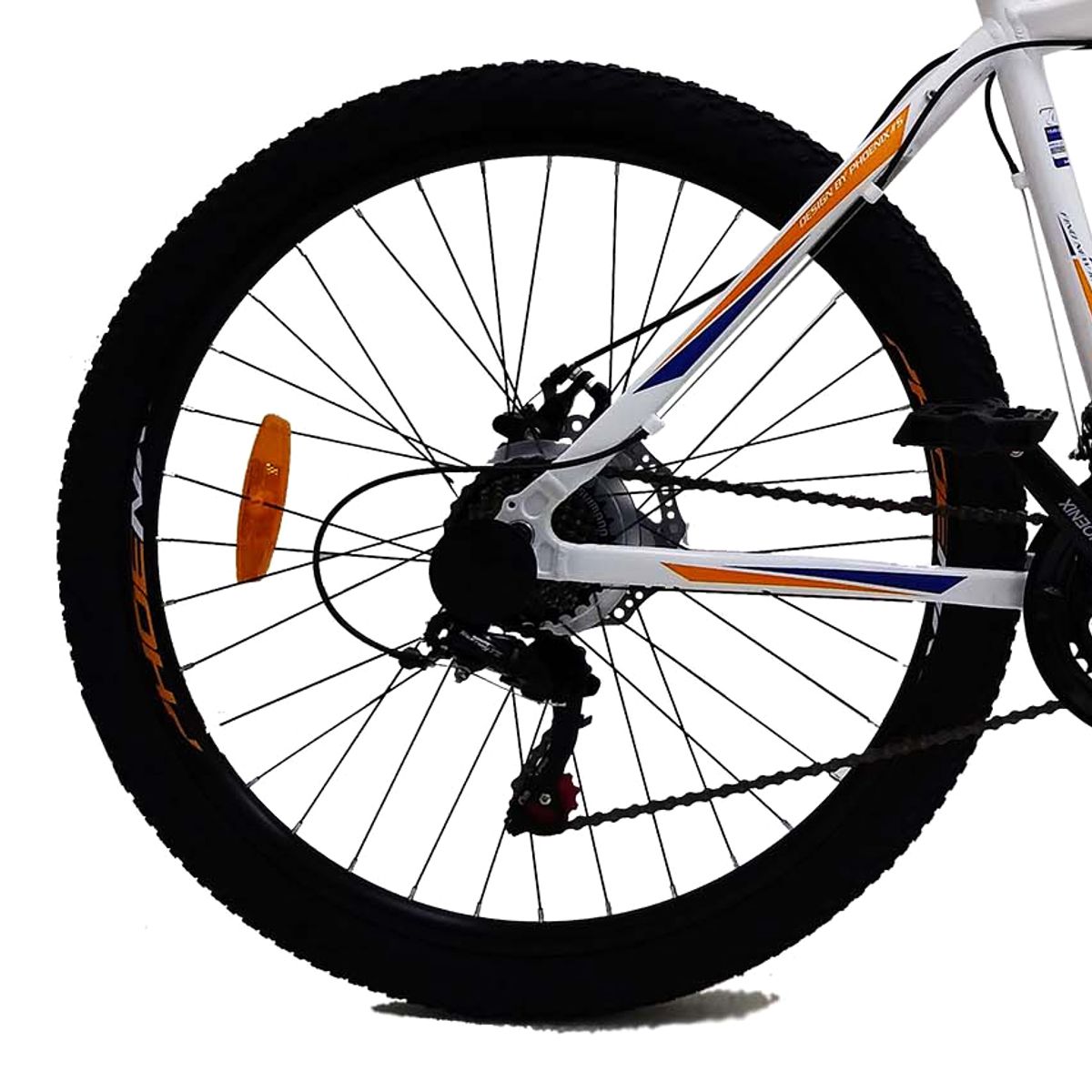 PHOENIX - Bicicleta Phoenix MTB Aro 26" 21 Velocidades Freno Disco Blanco/Naranjo