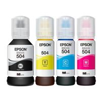 Pack 4 Botellas de Tintas T504 Ecotank Originales - Lifemax