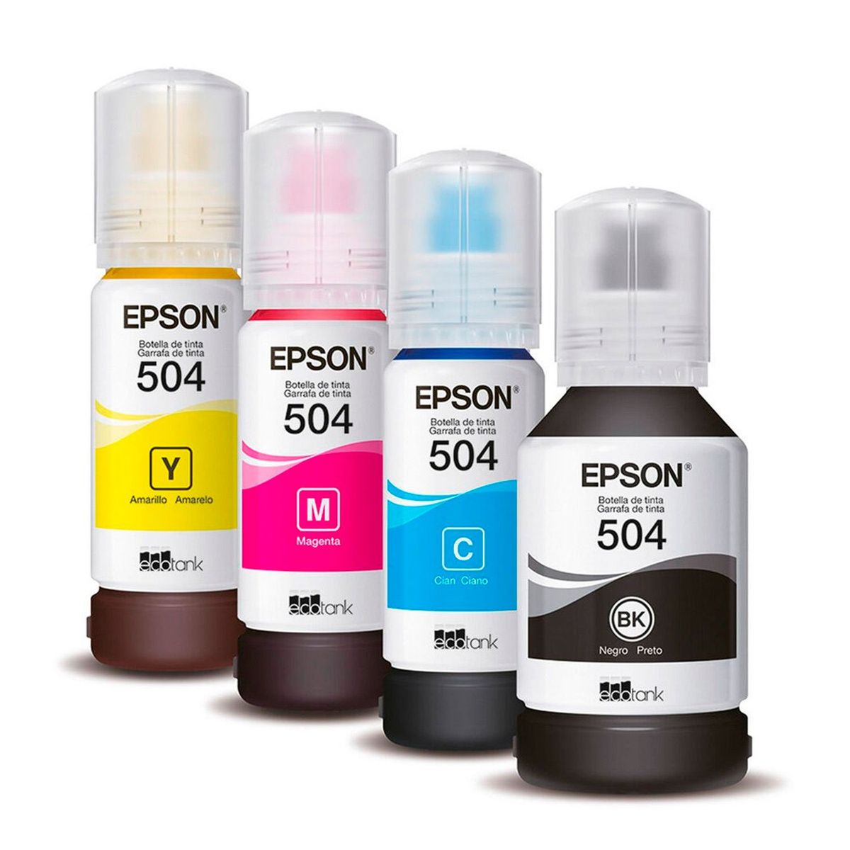 EPSON - Pack 4 Botellas de Tintas T504 Ecotank Originales - Lifemax