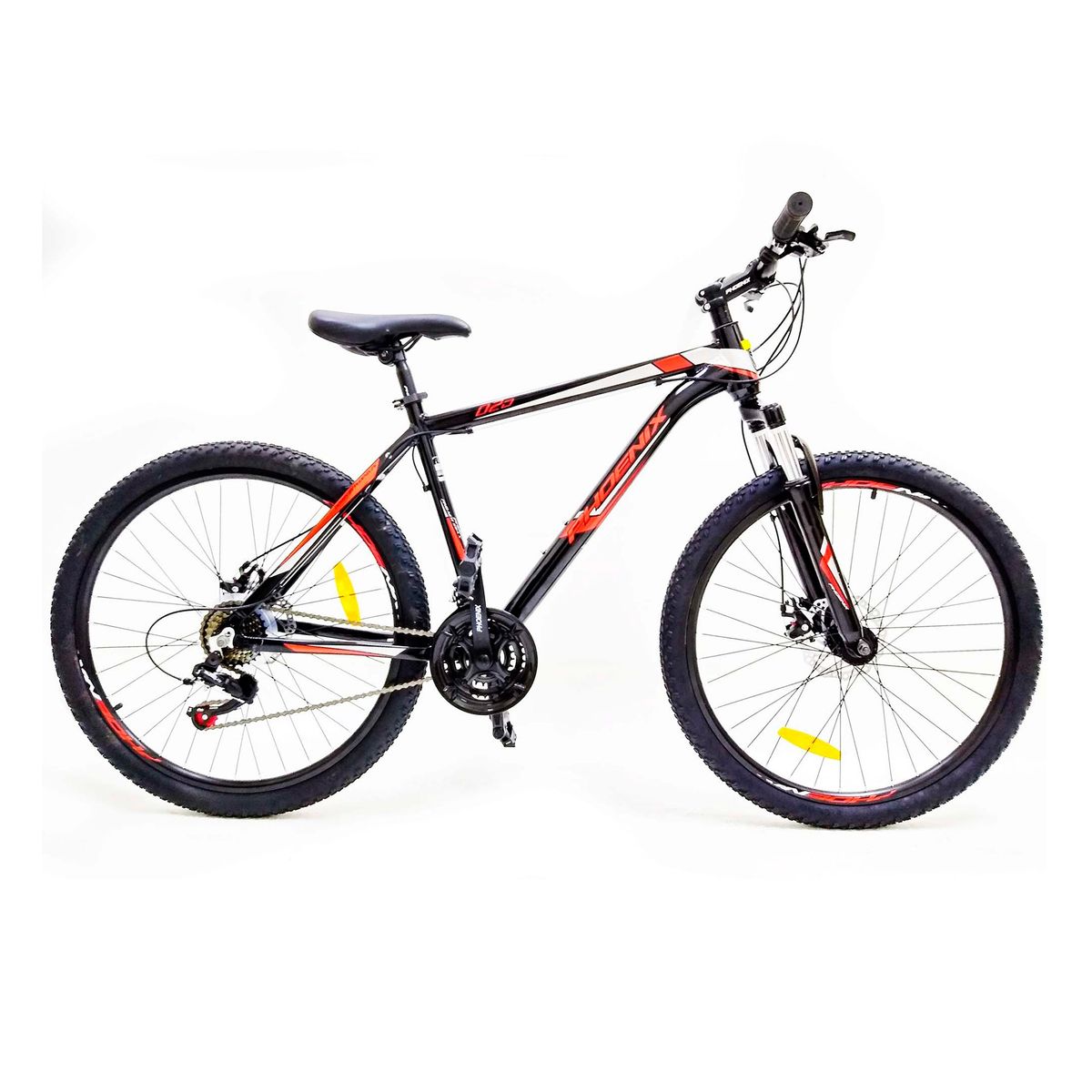 PHOENIX - Bicicleta Phoenix MTB Aro 26" 21 Velocidades Freno Disco Negro/Rojo