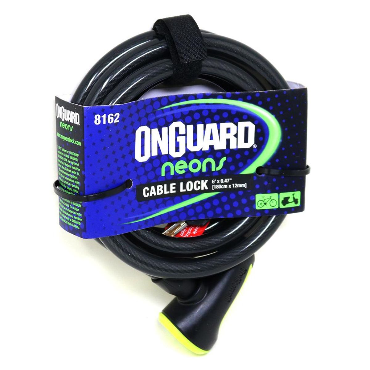 ONGUARD - Candado OnGuard Llave Espiral NS 180cmX12mm