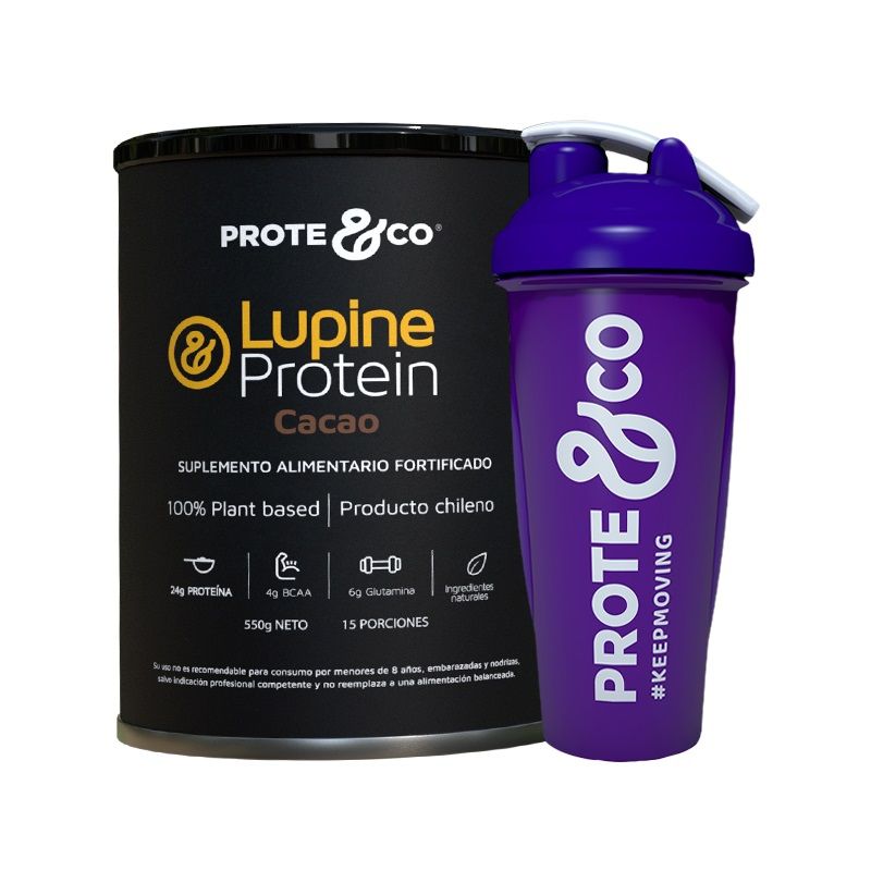 PROTE&CO - Proteína vegana Lupine Protein Cacao +  Shaker Proteco