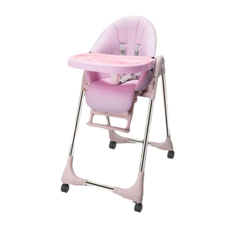 LUBABYCAS - Silla De Comer Reclinable Y Plegable Rosada LuBabycas