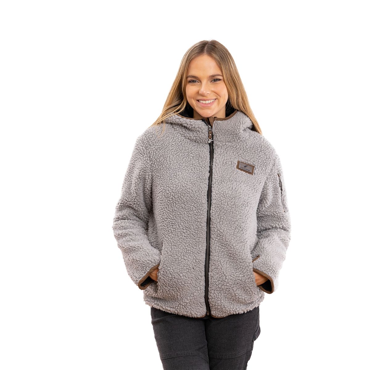 FALCONE - Chaqueta Chiporro Clásica V5 Gris Plata Mujer Falcone