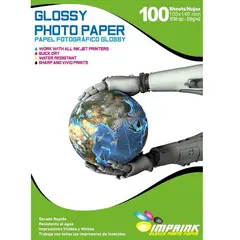 IMPRINK - Papel Fotográfico Glossy A6 (105x148 mm) 230g / 100 Hojas