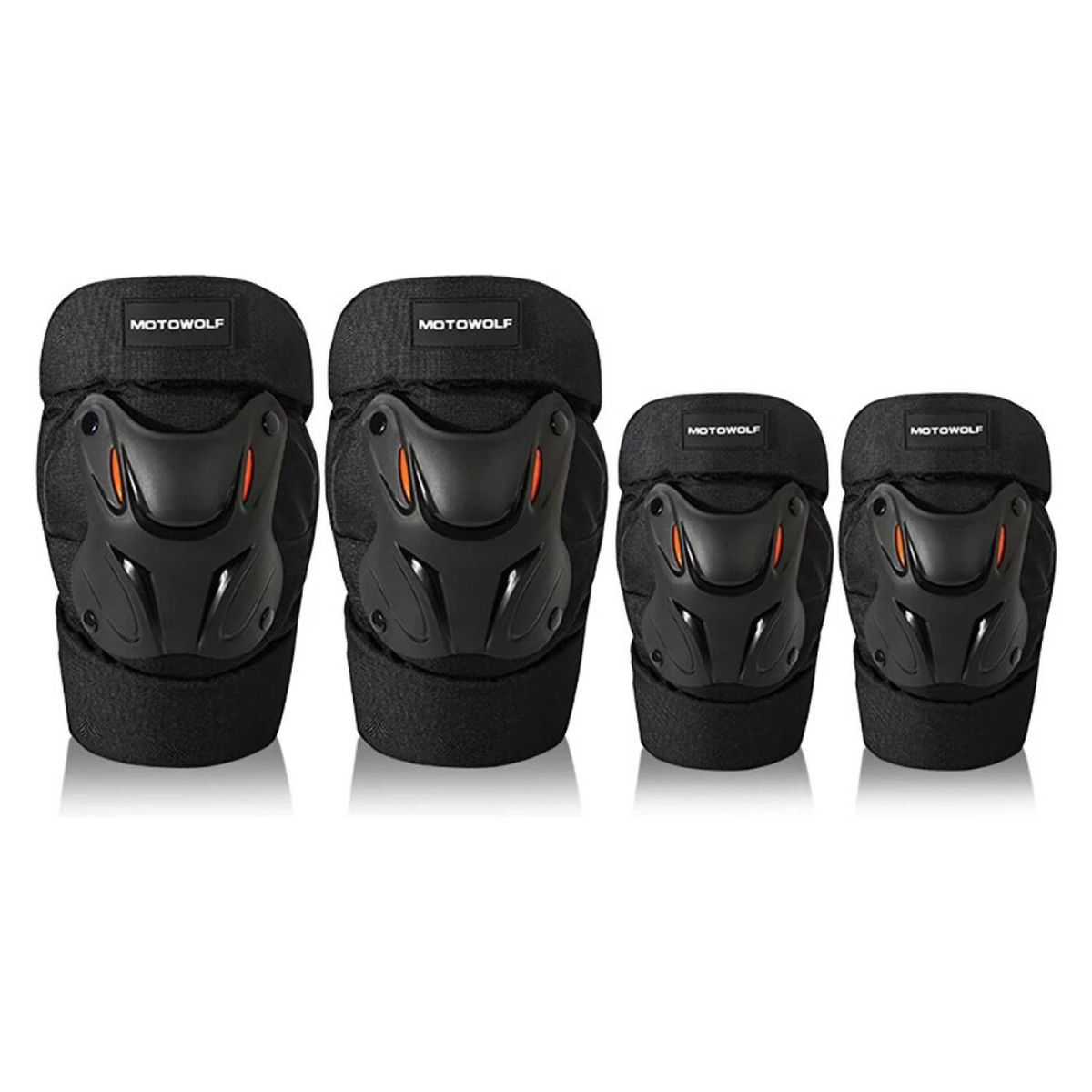 MOTOWOLF - Pack Rodilleras Y Coderas Para Moto Motowolf 1010