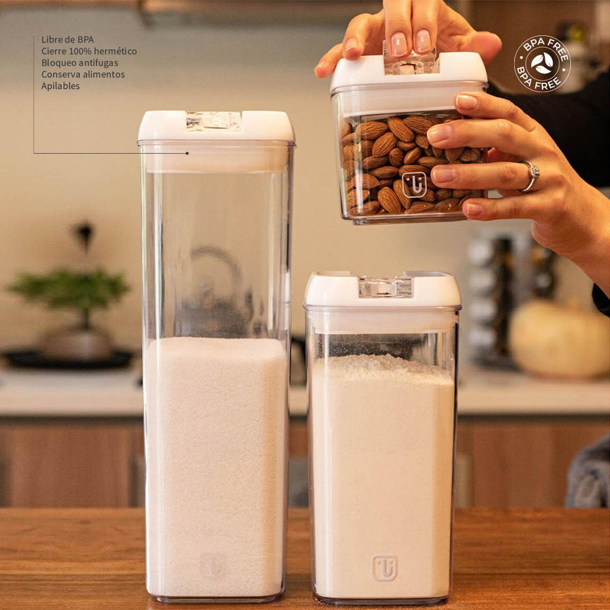 SIMPLIT - Set de 3 Contenedores Herméticos Plástico Simplit