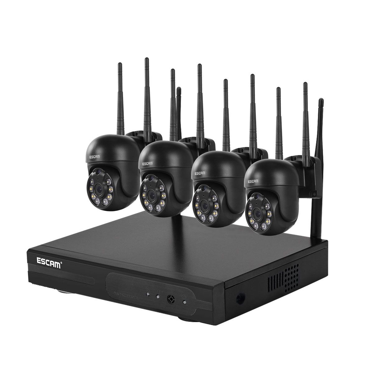 ESCAM - Kit NVR 4 Cámaras IP WIFI QHD 1296P 3MP ESCAM WNK614