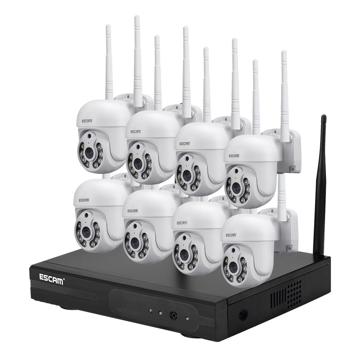 ESCAM - Kit NVR 8 Cámaras IP WIFI QHD 1296P 3MP ESCAM WNK718