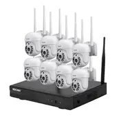 ESCAM - Kit NVR 8 Cámaras IP WIFI QHD 1296P 3MP WNK718