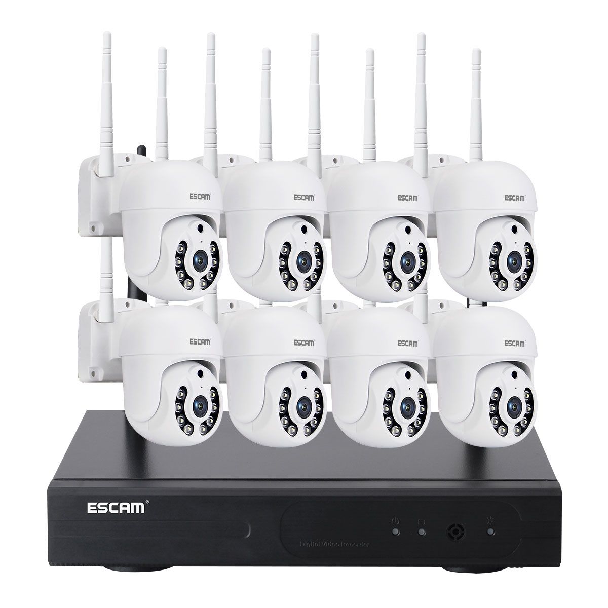 ESCAM - Kit NVR 8 Cámaras IP WIFI QHD 1296P 3MP ESCAM WNK718