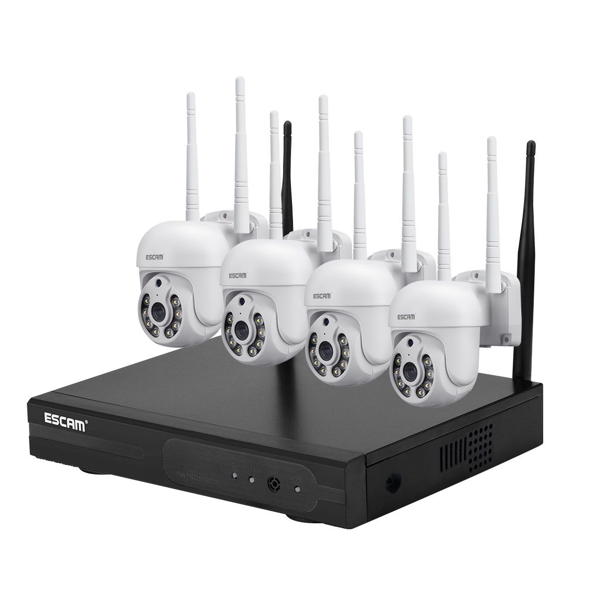 ESCAM - Kit NVR 4 Cámaras IP WIFI QHD 1296P 3MP ESCAM WNK714