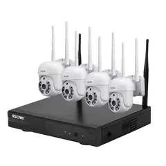 ESCAM - Kit NVR 4 Cámaras IP WIFI QHD 1296P 3MP WNK714