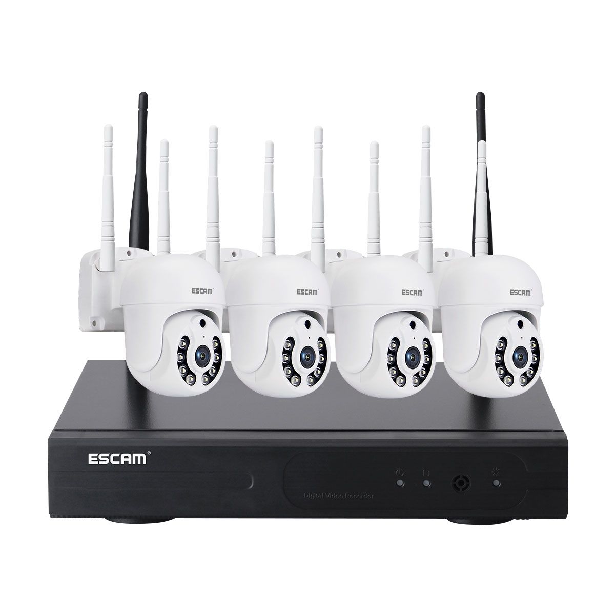 ESCAM - Kit NVR 4 Cámaras IP WIFI QHD 1296P 3MP ESCAM WNK714