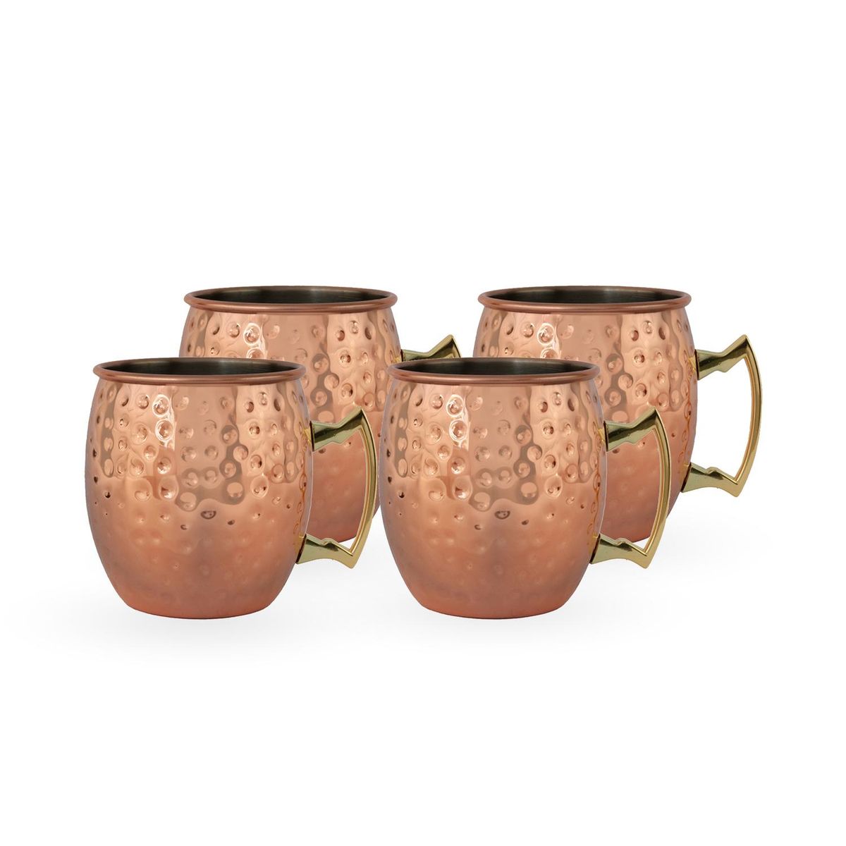 SIMPLIT - Set 4 Vasos Moscow Mule Mug Cobre + Bombillas Simplit