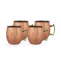 Set 4 Vasos Moscow Mule Mug Cobre + Bombillas