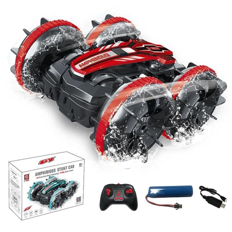 GENERICO - Auto Anfibio 4x4 Acrobata B500 24ghz 1.16 Doble Cara Rojo
