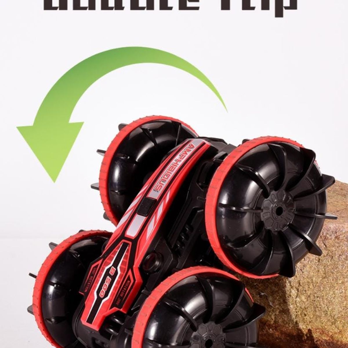 GENERICO - Auto Anfibio 4x4 Acrobata B500 24ghz 1.16 Doble Cara Rojo