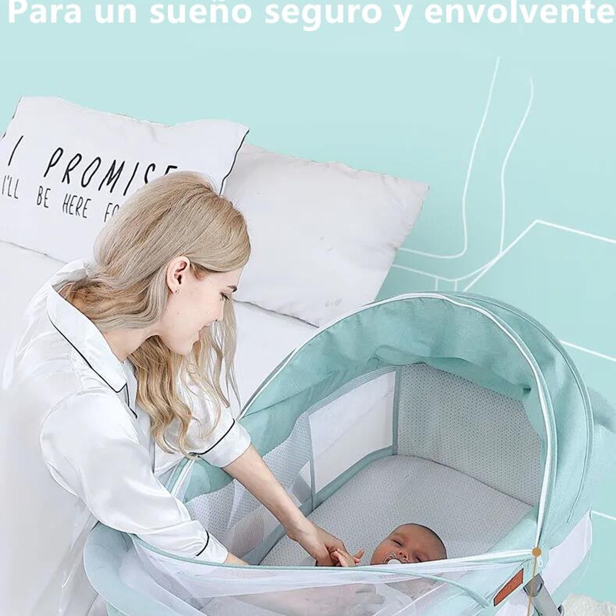 LUBABYCAS - Cuna Bebé Con Accesorios Verde By Lubabycas