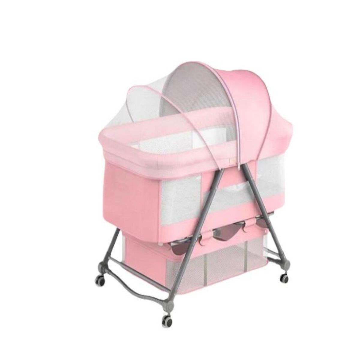LUBABYCAS - Cuna Bebé Con Accesorios Rosada By Lubabycas