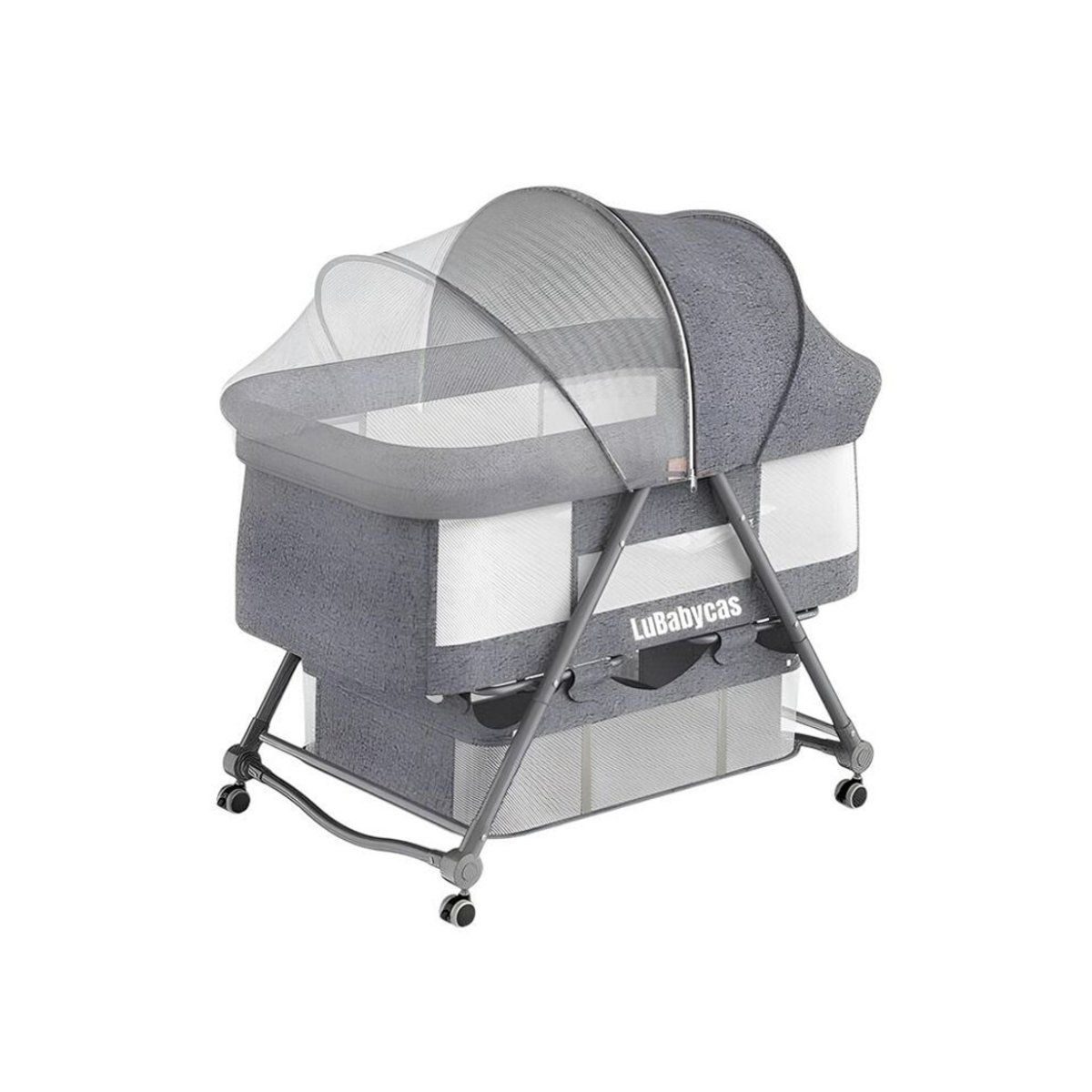 LUBABYCAS - Cuna Bebé Con Accesorios Gris By Lubabycas