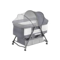 Cuna Bebé Con Accesorios Gris By