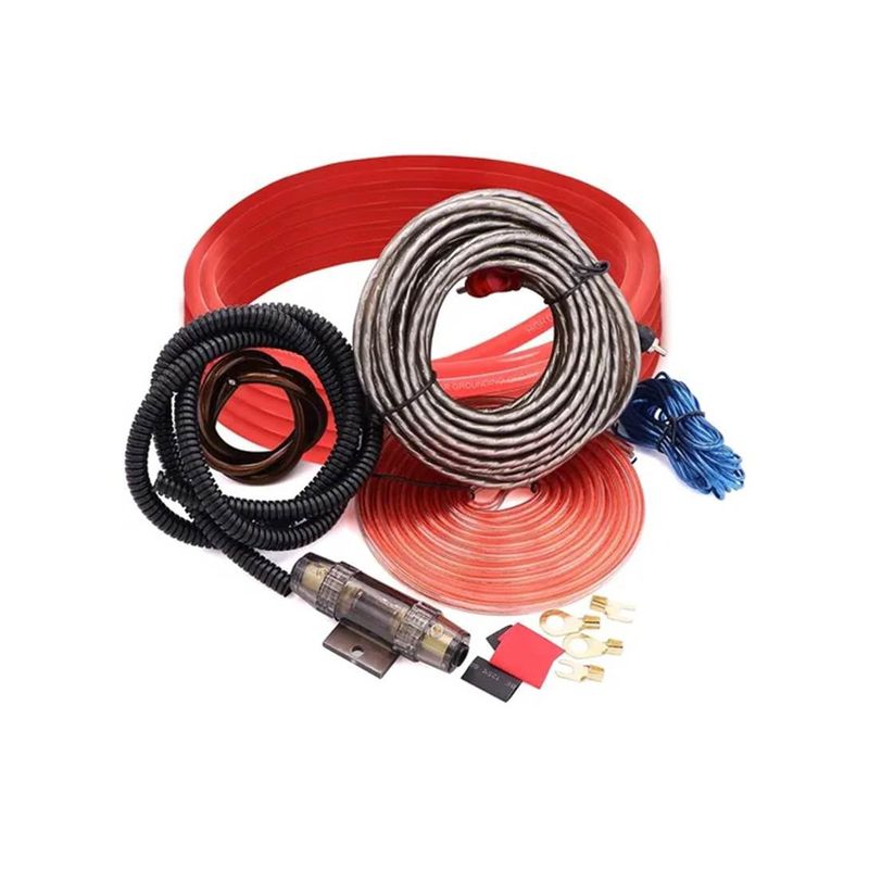 GENERICO - Kit Cables Amplificador Set Calibre 8 Subwoofer Auto Premium.