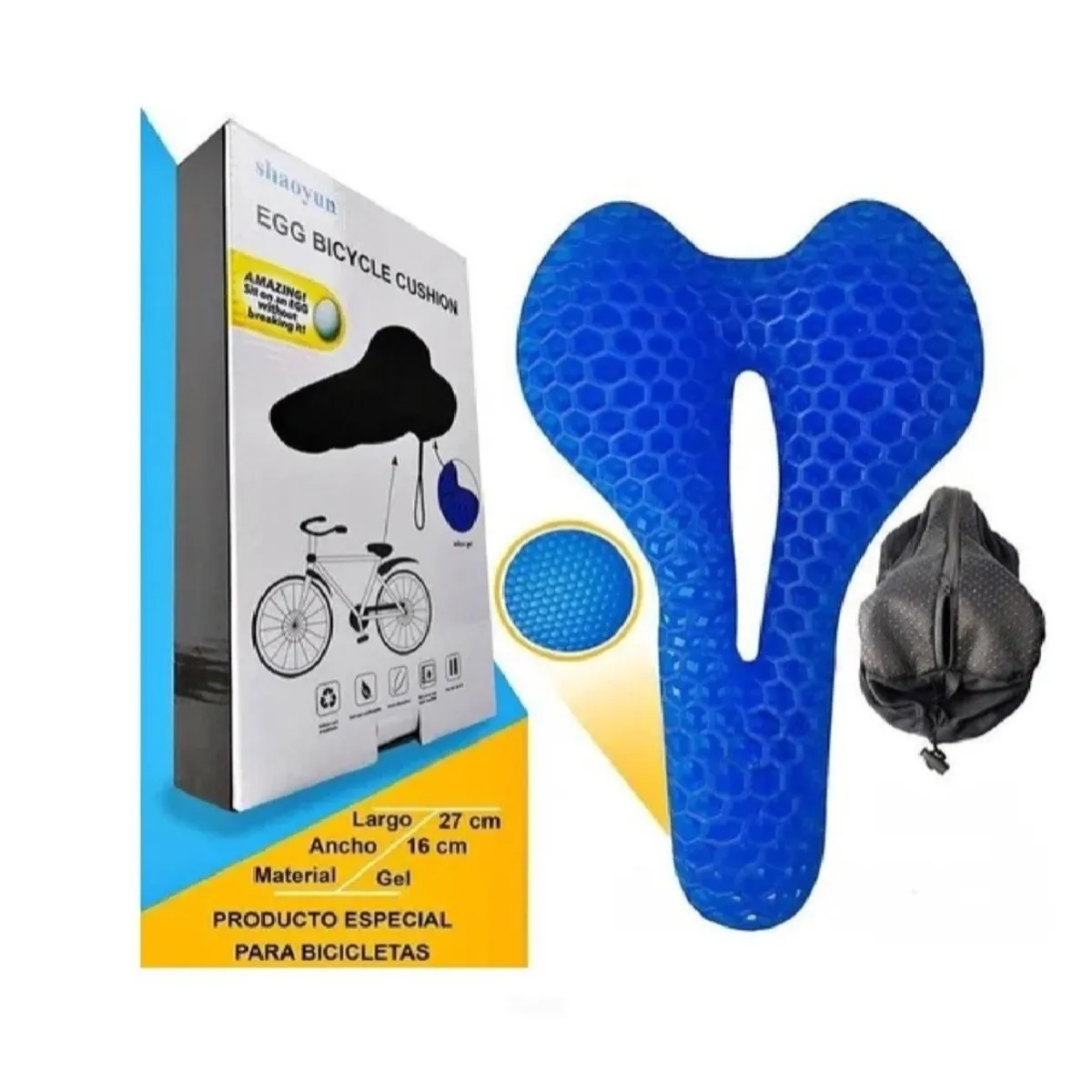 GENERICO - Cobertor Silicona Cubre Asiento Sillín Acolchado Bicicleta