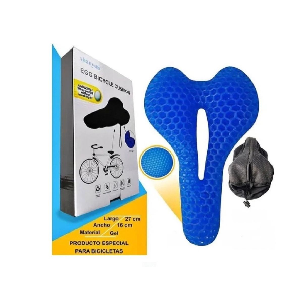 GENERICO - Cobertor Silicona Cubre Asiento Sillín Acolchado Bicicleta