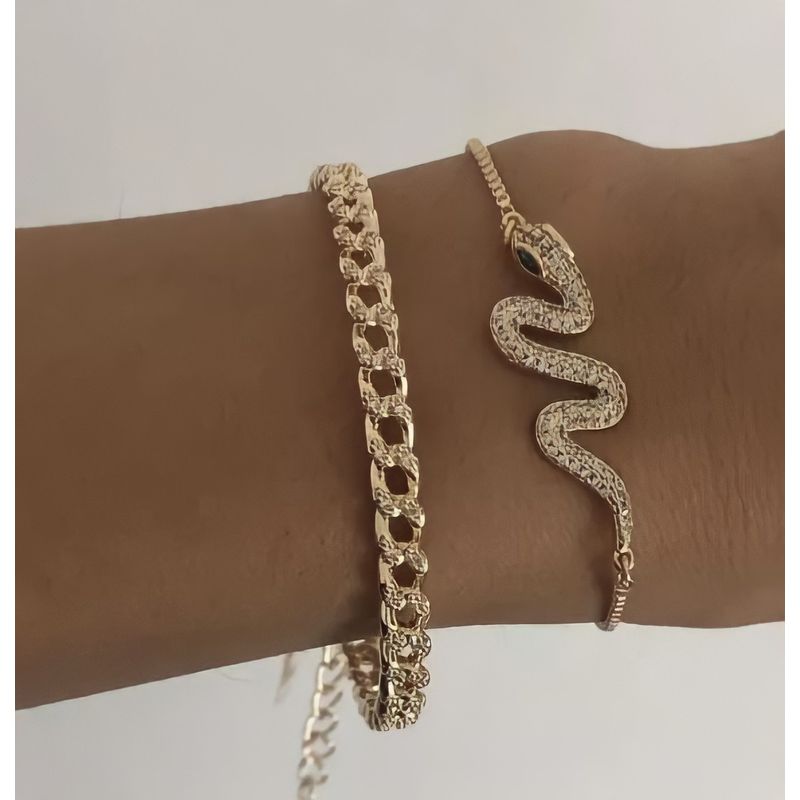 CADENA - Pulsera Muñequera con diseño de serpiente