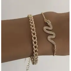 CADENA - Pulsera Muñequera con diseño de serpiente